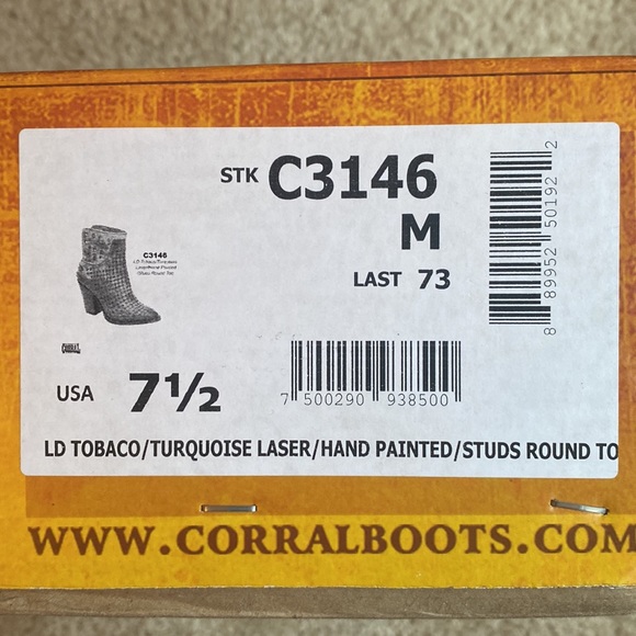 CORRAL Turquoise Round Toe Boots - Picture 5 of 7